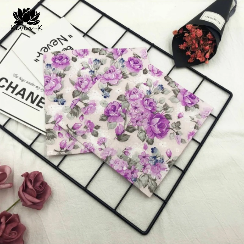 Colourful Printed Napkins 2 Ply Purple Flowers Lipstick Paper Western Restaurant Wedding Wine Glass Flower Paper 20pcs/pack 33cm