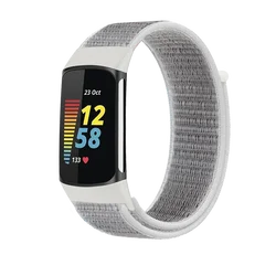 Breathable Soft Nylon Loop Strap - Comfortable Sports Wristband for Fitness Trackers (Seashell)