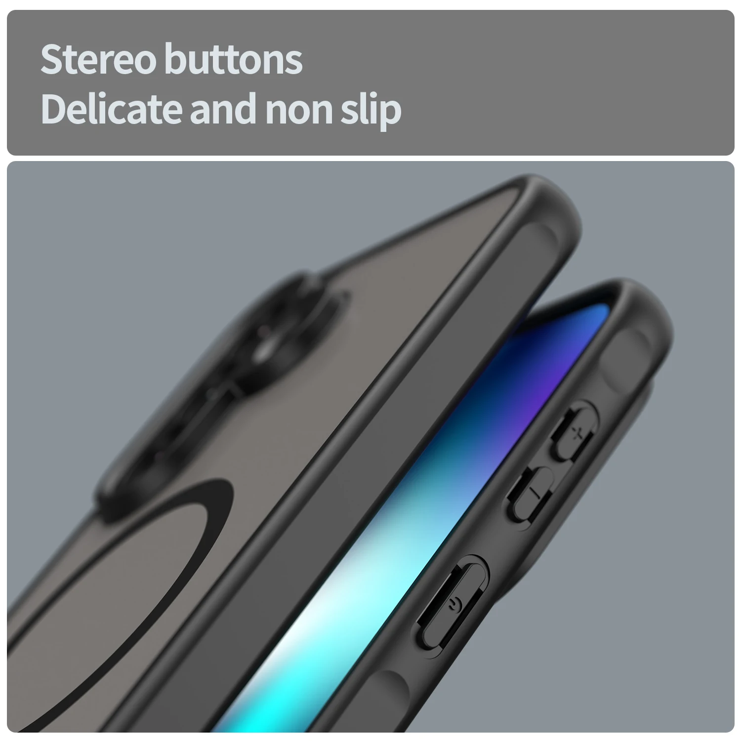 Translucent Frosted Shield Magnetic Phone Case with TPU Frame and Plastic Cover