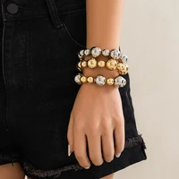 Ingemark Goth Vintage Big CCB Chain Bracelets Women Trendy Classic Elastic Strand Beads Charm Bangles Grunge Couple Hand Jewelry - Image 3