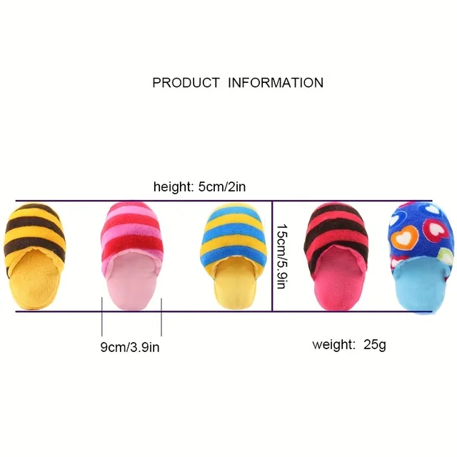 Durable Plush Squeaky Slipper Chew Toy Colorful Cartoon Dog Toys Animal Bite-Resistant Soft Interactive Pet Play Pet Supplies 3