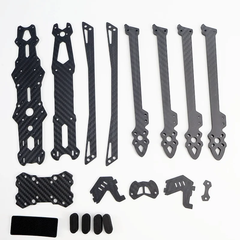 Kit Châssis Mark4 V2 pour drone FPV 7-10 pouces, vue de dessus montrant l'emplacement des composants