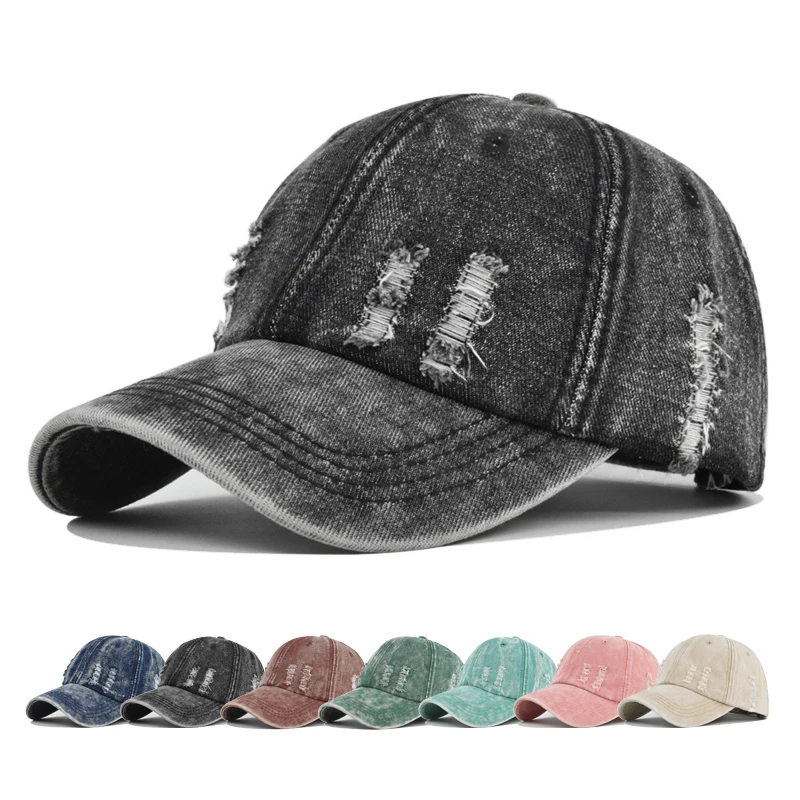 

Couples baseball cap Baseball Cap Retro-style Sun hat Hole Spring Autumn Wash water cowboy baseball cap Hip Hop Fitted Cap