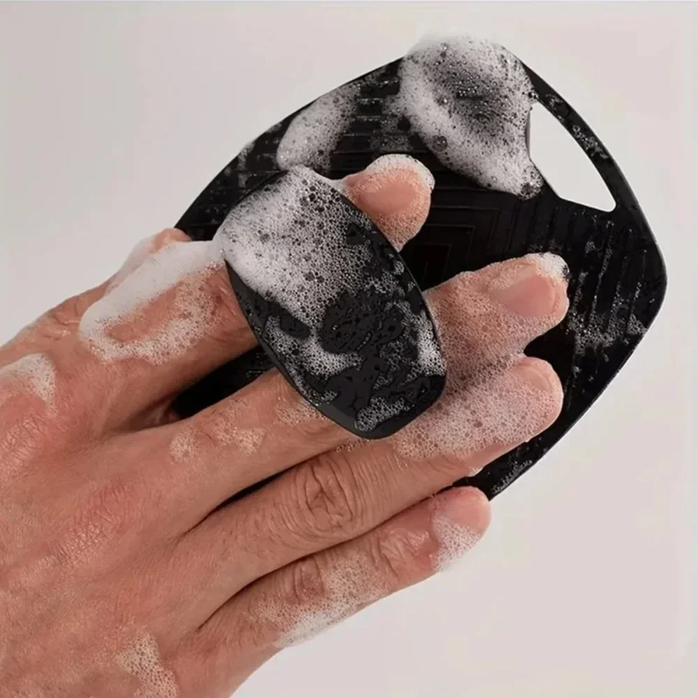 Exfoliating Silicone Cleansing Brush Body Scrubber Cleans Massages Skin Bathroom Accessories Bath Brush Cleanser No Slip Handle 2