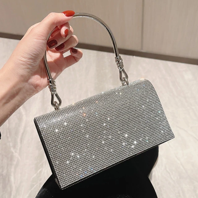 Luxury Designer Crystal Shiny Rhinestones Diamond Evening Bag Women's  Handbag Dinner Party Bling Clutch Purse Shoulder Chain Bag