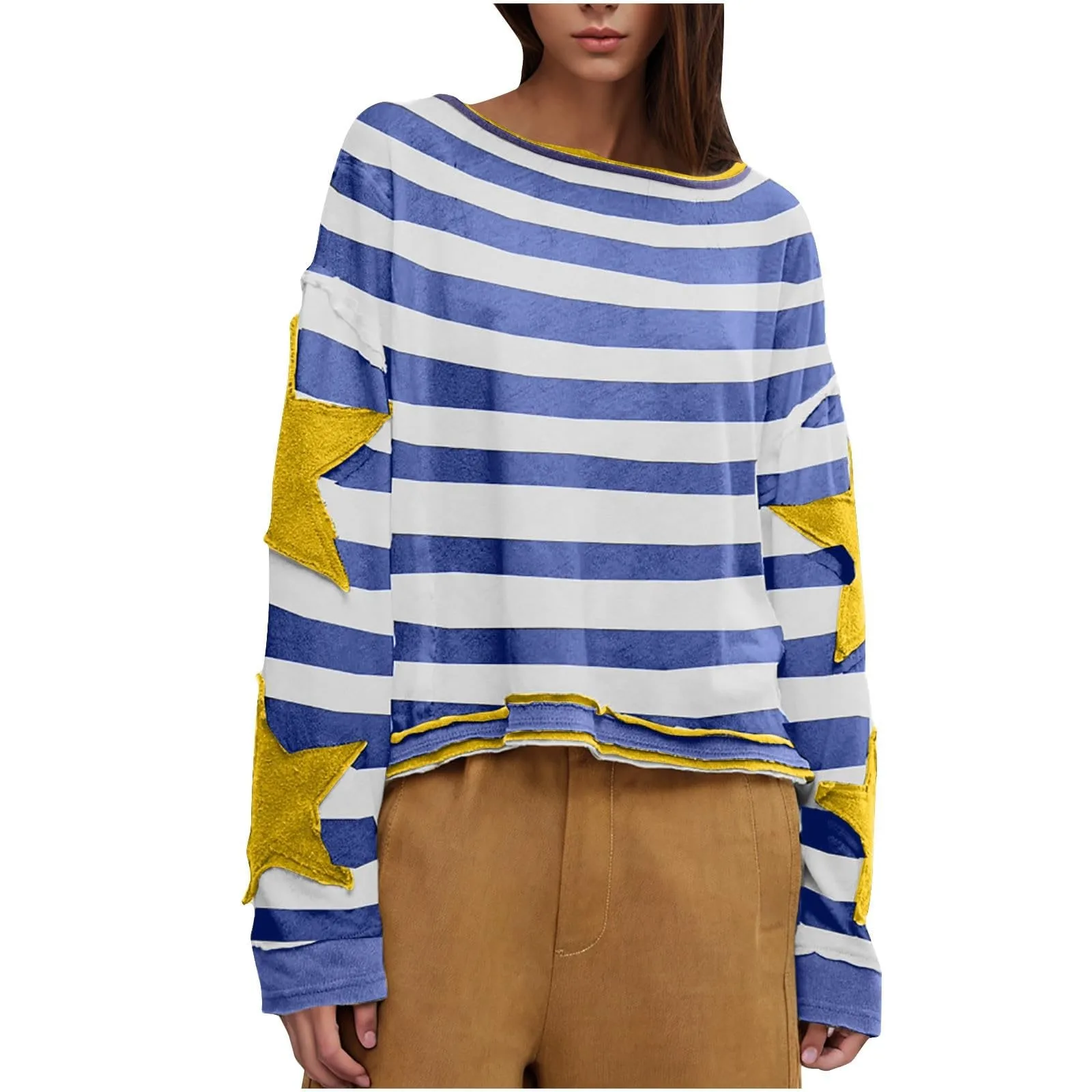 thumbnail image 1 of Sudadera con gráfico de gran tamaño, camiseta retro de manga larga con hombros caídos y cuello redondo para mujer, sudaderas de otoño, 1 of 5