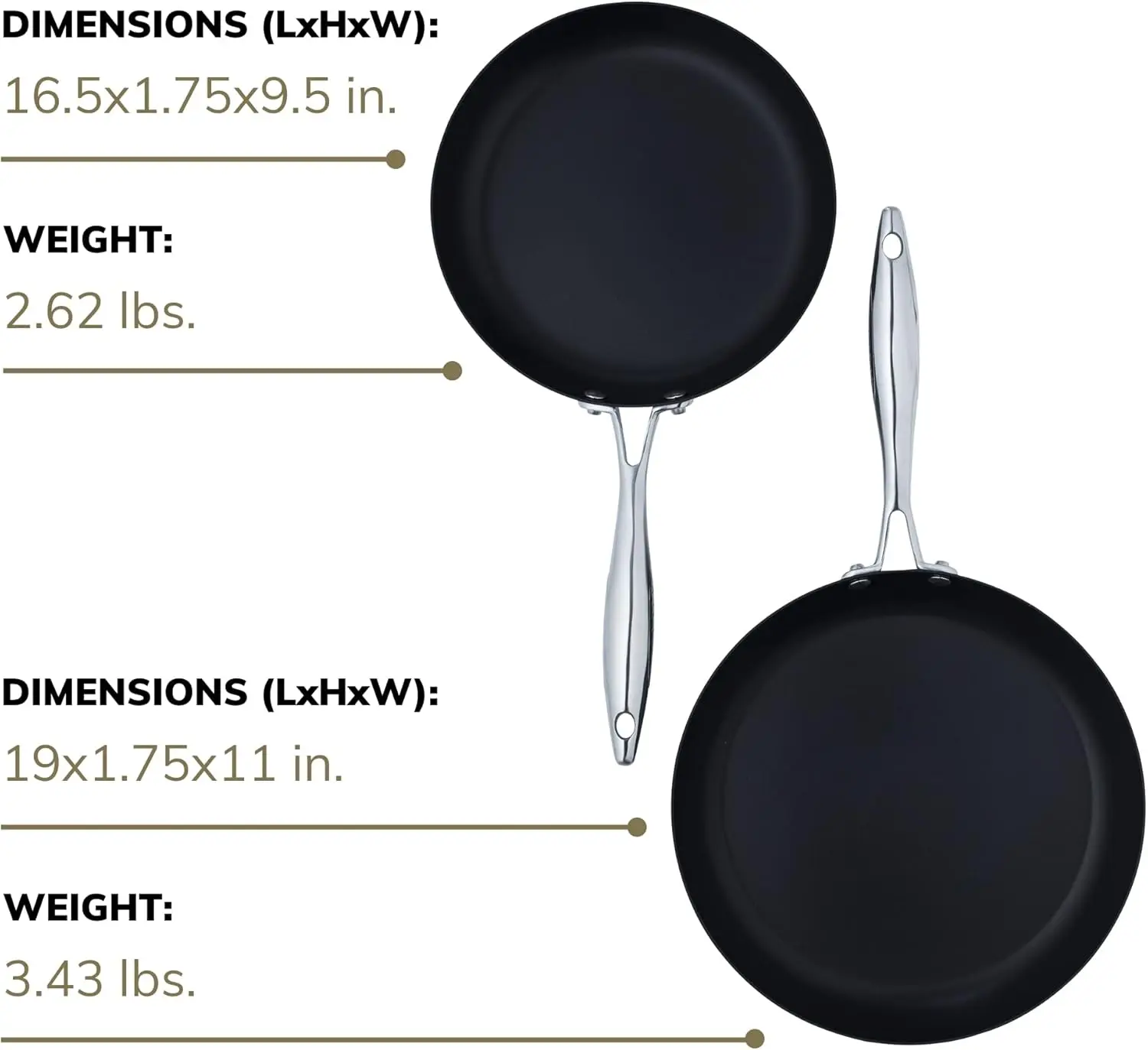 Professional Fry Pan Set - Includes 9.5” & 11” Fry Pans - Easy-to-Use Nonstick Cookware - Dishwasher, Metal Utensil & Ov 4