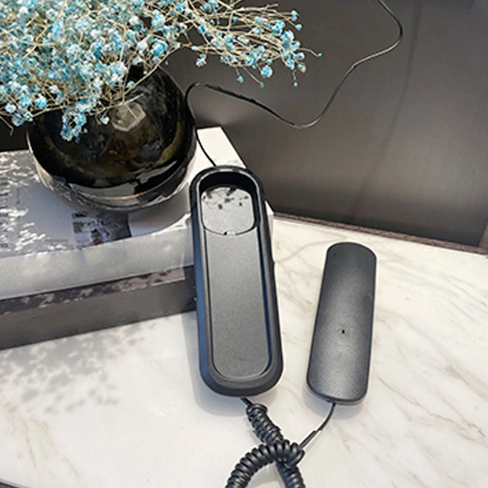 Landline Corded Telephone Wall Telephone Old  Retro Mute Redial Landline Corded Telephone for Home Hotel School