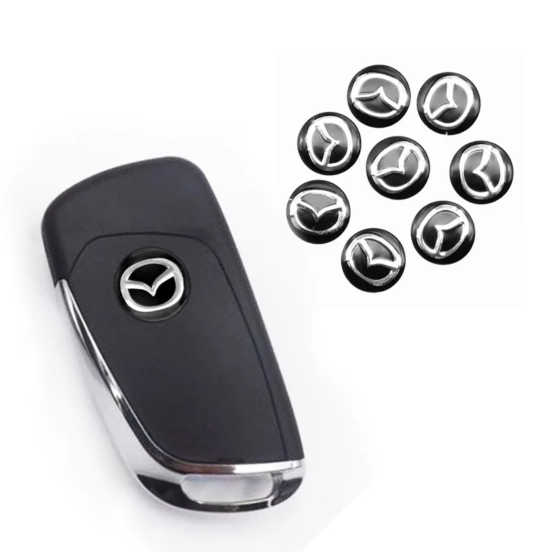마쓰다 2 3 6 아텐자 3 BK BL 5 CR CW 6 II GH CX-7 ER MX-5 NC 자동차 액세서리용 5/10개 14mm 리모컨 키 엠블럼 로고 스티커