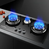 Gas stove Natural gas stove household table-embedded dual-purpose flip-top three-burner stove with flameout protection 1