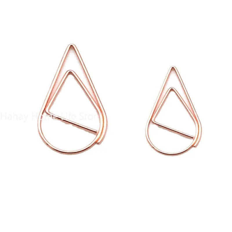 Minimalist Metal Drop-shaped Paper Clips, Colorful European-style Office Supplies, Student Document Clips, Exam File Folders