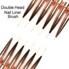 1PCS Nails Brushes Double Head Crystal Handle Design Liner Drawing Manicure Brush Acrylic Painting Pen Gel Nail Polish Equipment 3
