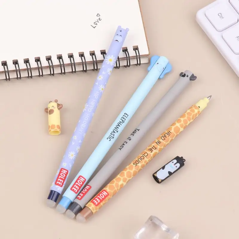 NEW Cartoon Animal Erasable Pens 1/8Pcs Lovely Writing Tools for Journaling Diary Office School Stationery Kids Students Gift - 5
