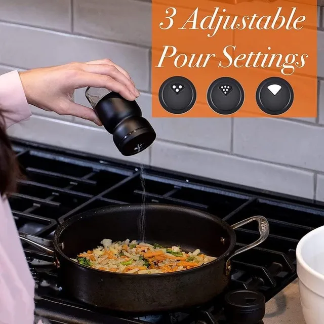 2 Set Saliera E Pepiera In Vetro - 120ml, Acciaio Inox, Con Dispenser - Foto 11