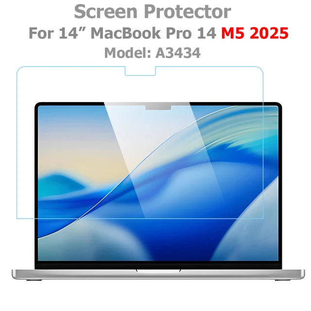 Screen Protector for 14Inch MacBook Pro 14 2025 Released M5 Model A3434 Tempered Glass for MacBook Pro14 M5 2025 NoteBook Film