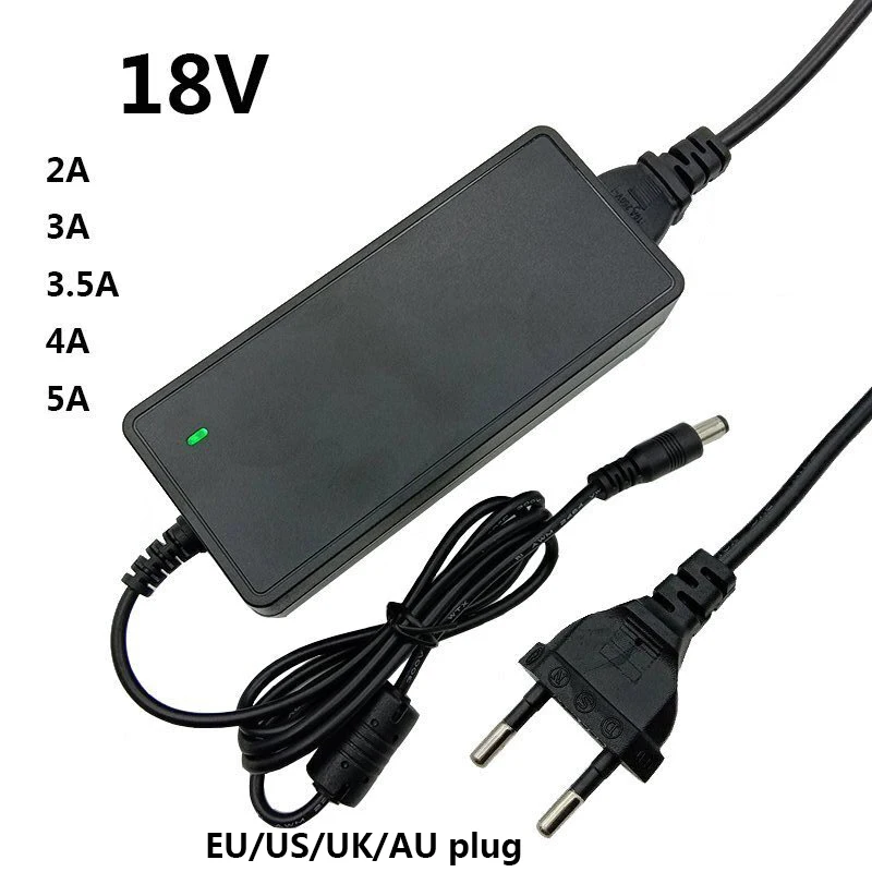 Adaptador de Alimentação Universal com Transformador ac dc Adaptadores 18 v 4a 5a 18 Volts 18 v Converter 2a 3a Adaptador de Comutação 5.5 mm