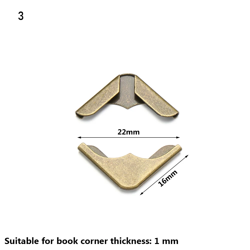 Set of 4 Metal Decorative Corner Protectors for Books, Albums, Menus, and Crafts