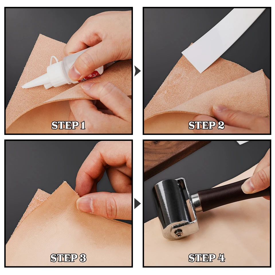 Wooden Handle Leather Press Edge Roller Leather Roller Tool Edge Creaser Craft Laminating Work Tool 26/60/100mm