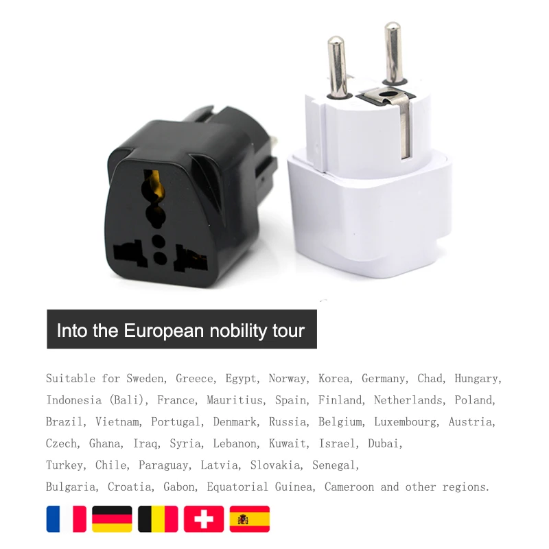 UK US AU To EU European Germany Russia Korea Travel Adaptor Plug Converters