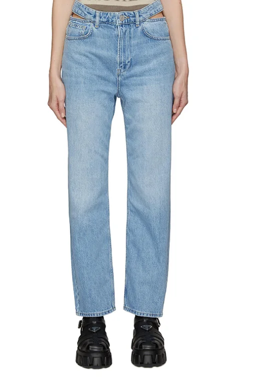 

Fashion Classic Luxury Designer cloth 23 new season high waisted cotton straight leg pants with slim and loose cropped jeans