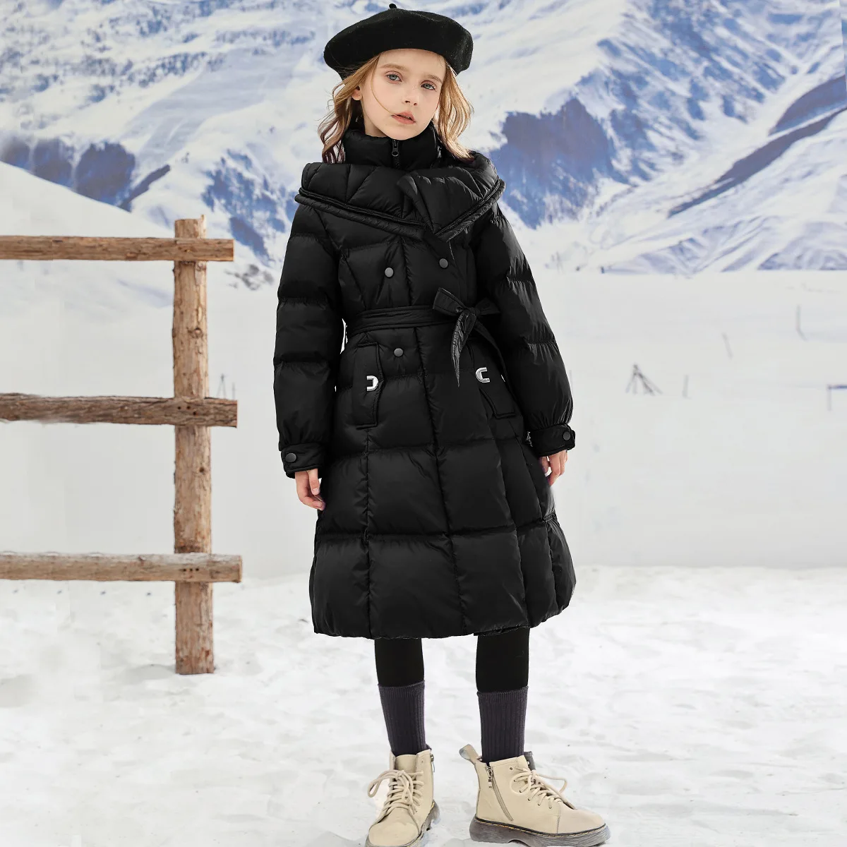 Doudoune Hiver Fille Ado – Blouson Chaud, Imperméable, Coupe-vent Avec Capuche, Taille Grande