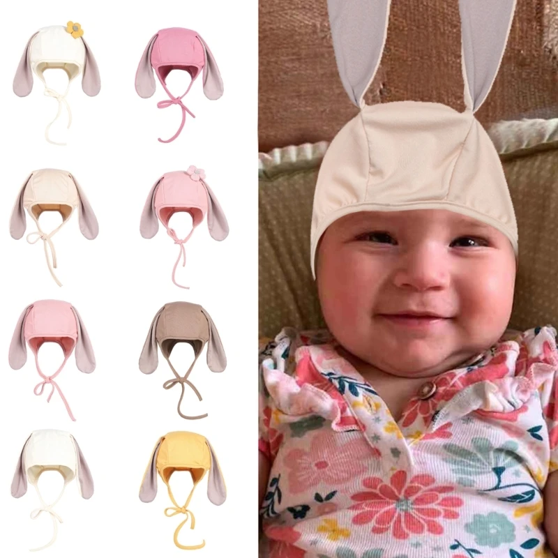 

Colorful Baby Bunny Hat Bonnet Rabbit Ears Easter Bonnet Hat Comfortable Wearing Hat Windproof for Boys Girls Gift