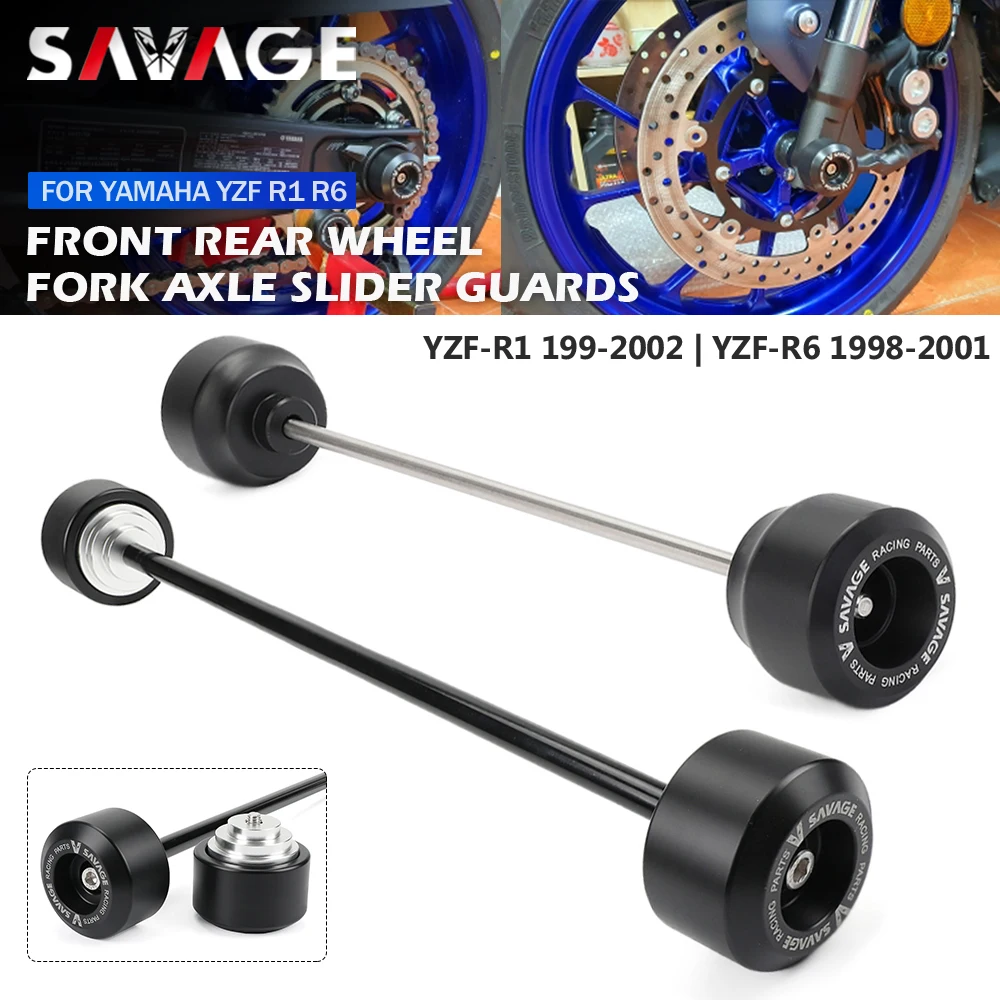 

YZF R6 R1 1998-2001 Wheel Axle Fork Crash Slider For YAMAHA YZF-R6 YZF-R1 Motorcycle Front Rear Axle Slider Guards Protector