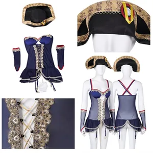 Adult Napoleon Cosplay Costume Women Fantasy Lingerie Jumpsuit Hat Gloves Outfits Halloween Carnival Party Disguise Suit