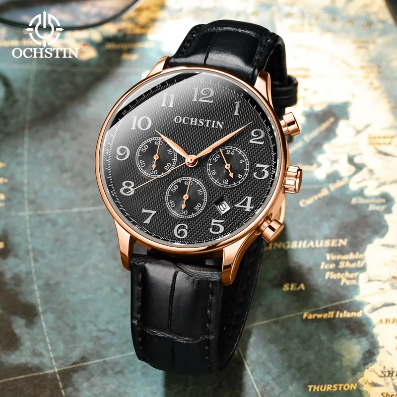 2023 New OCHSTIN Business Men's Watches Top Brand Luxury Chronograph Quartz Watch Male Waterproof Wrist Watch Relogio Masculino