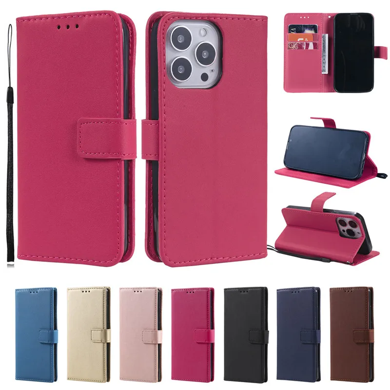 Leather Flip Wallet Case with Stand Feature