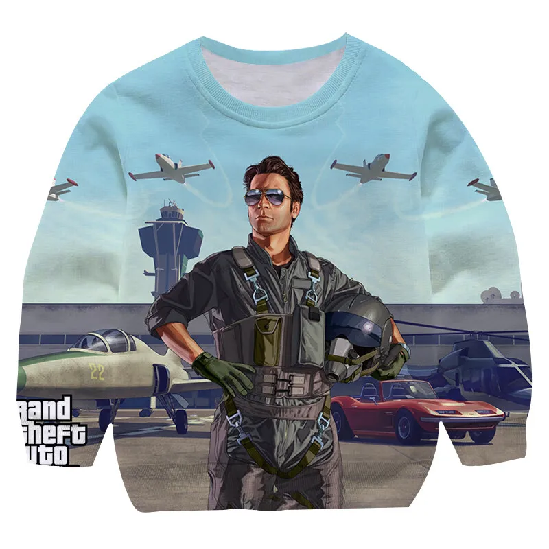 Grand Theft Auto 5 Pattern Sweatshirt 3d Printed Sweatshirts for Men and Women Pullovers Harajuku Unisex Tops