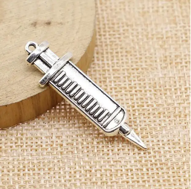 

10pcs 13x43mm Syringe Charms Pendants For Jewelry Making EF3767