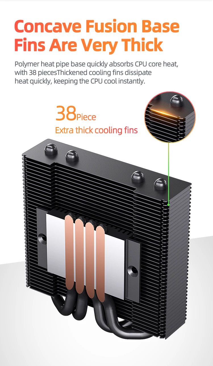 UT-45 Low Profile CPU Radiator 4 Heat Pipes 4Pin Fan For Intel LGA 1700 1200 201