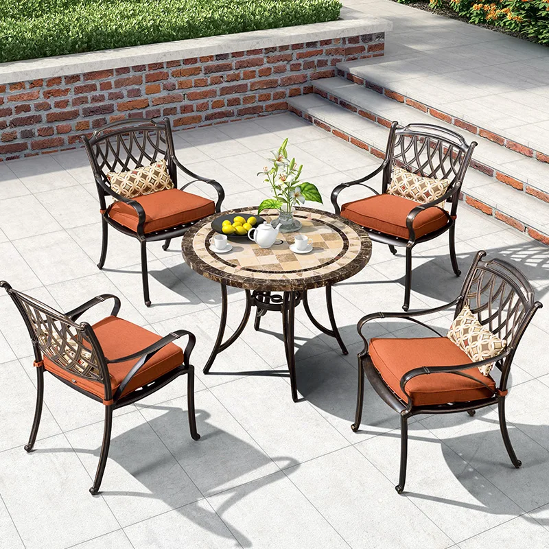 Garden Iron Tables And Chairs Courtyard Terrace Leisure Outdoor Tables