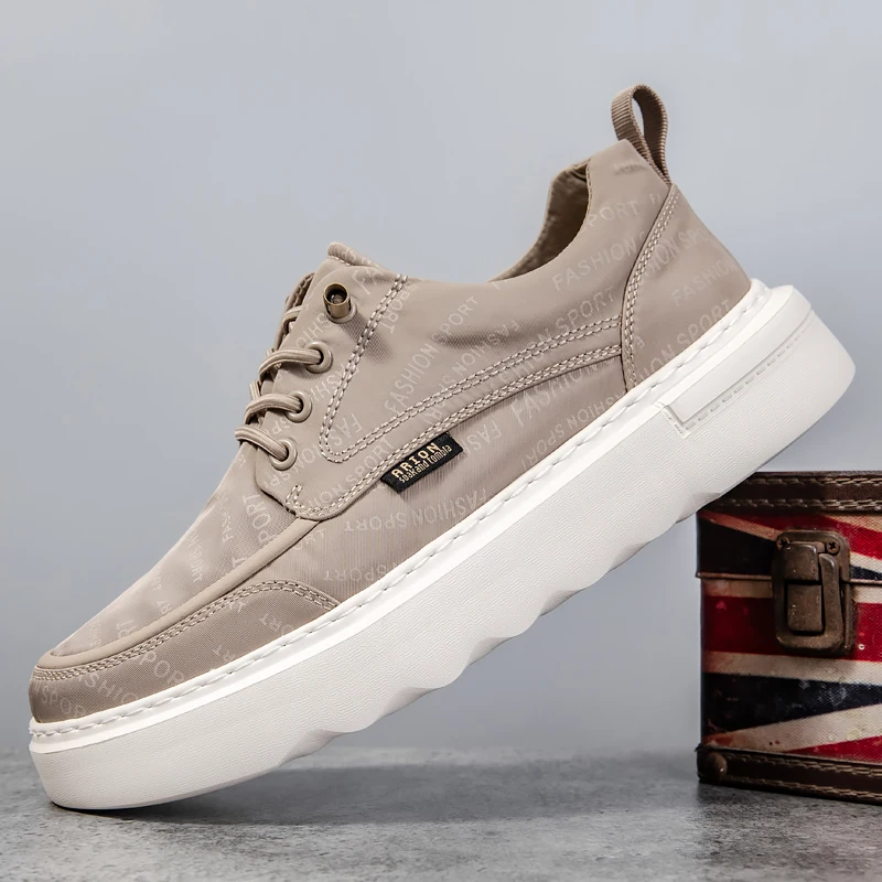 Men's Breathable Canvas Casual Walking Shoes Non-Slip Lightweight Comfortable Sneakers for Male 2
