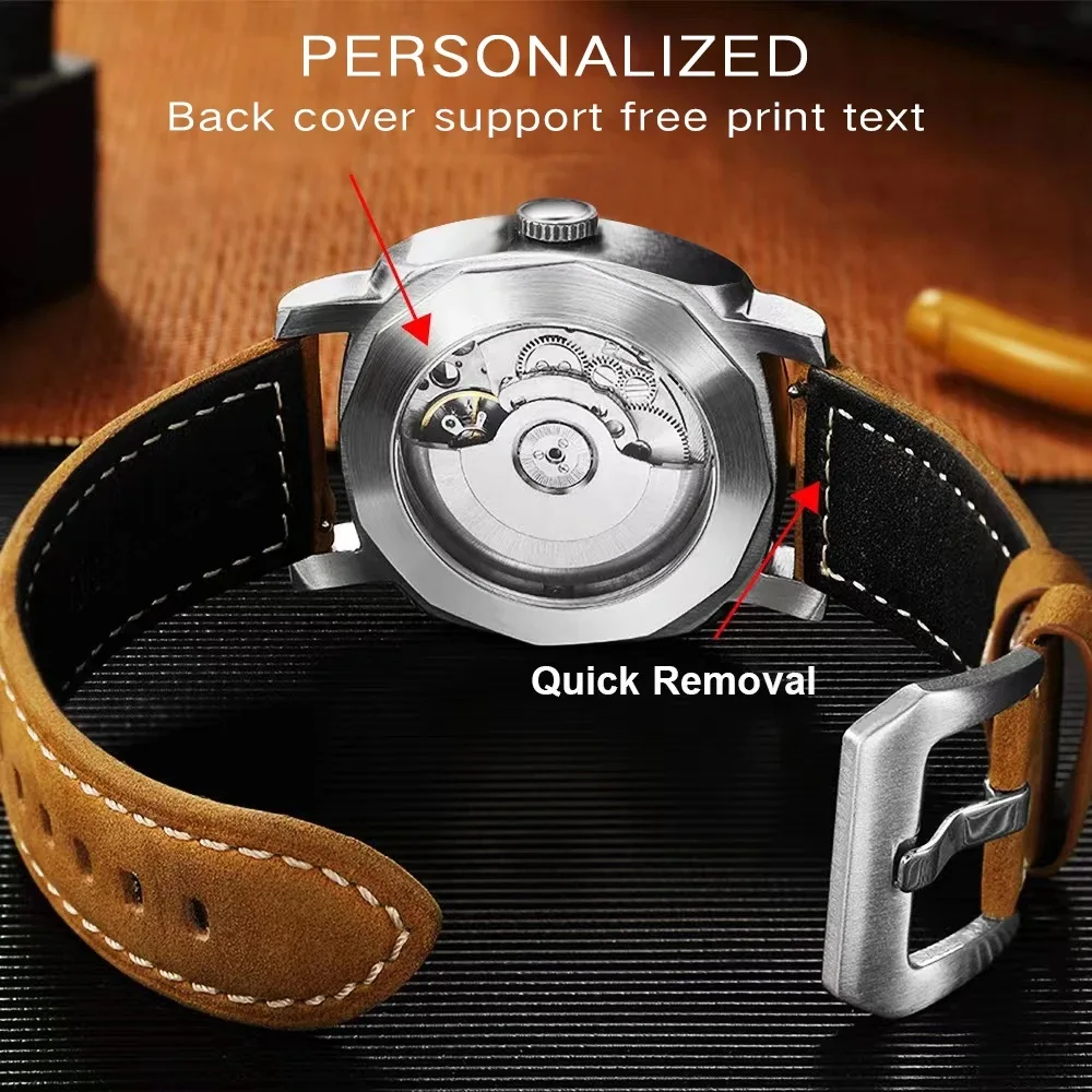 10Bar GMT Diving Automatic Mechanical Watch Men 1963 Seagull 2557 Movement Super Luminous Calendar Sapphire Wristwatches