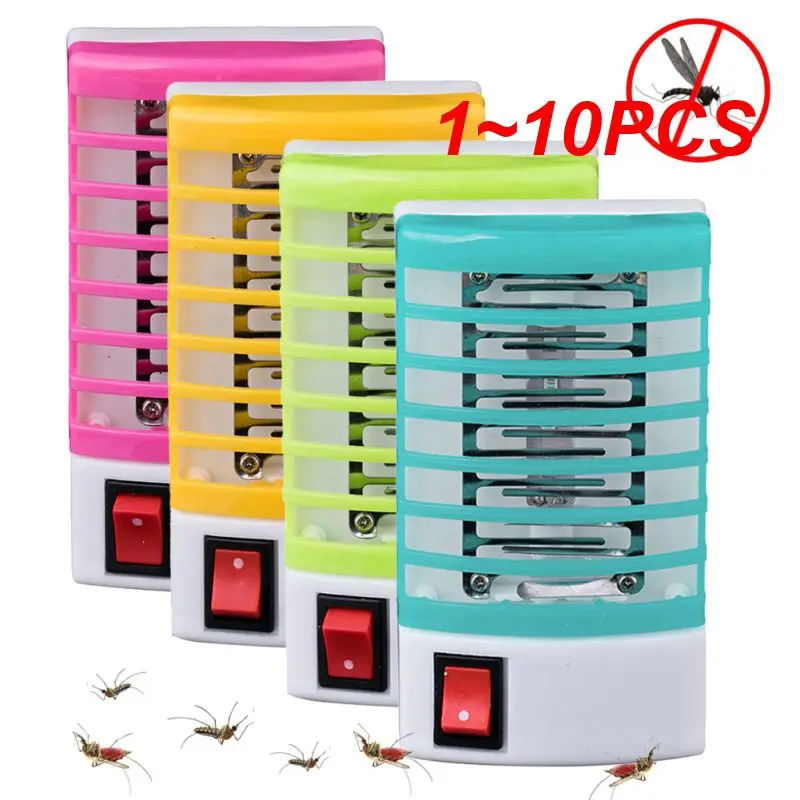 휴대용 LED 모기 킬러 램프, EU 플러그, 모기 야간 램프, 전기 파리 퇴치, 안전 파리, 버그 재퍼, 1  10 개