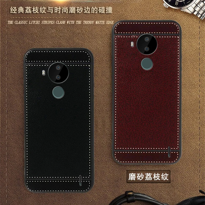

Nokia C30 Case 6.82 Inch Black brown pink red blue soft TPU leather pattern Cover for Nokia C30