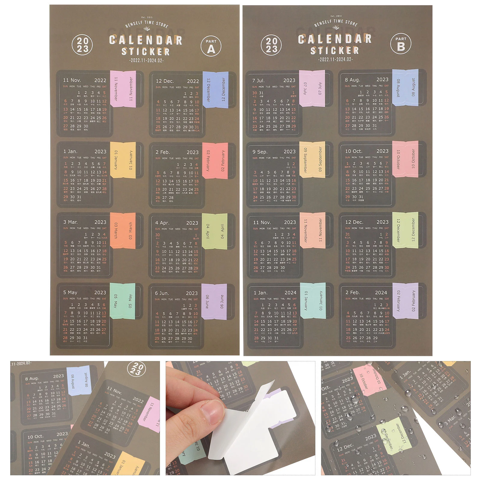5 Sets Calendar Stickers Planner Monthly Tab Stickers 2023 Month Index Stickers 4 sets of calendar stickers planner index stickers calendar index stickers notebook stickers