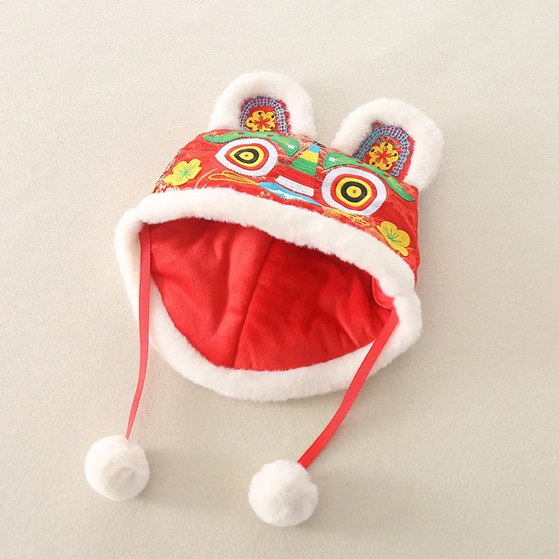 0-18M Newborn Baby Chinese Traditional Hanfu For Infant Embroidery Tang Suit Tiger Hat Romper Red New Year Outfits