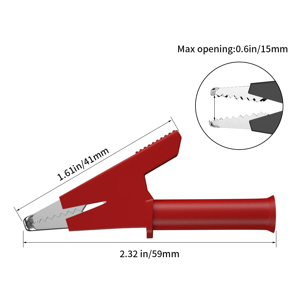 JZDZ 2pcs 4mm Banana Plug to Alligator Clip Multimeter Test Leads Cable Line Jumper Wire 1m/3.3ft  Red Black+Z