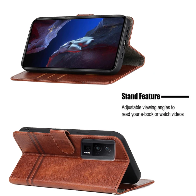 Xiaomi Poco F5 Pro Flip Case Wallet - Funda de cuero con funda tipo  billetera