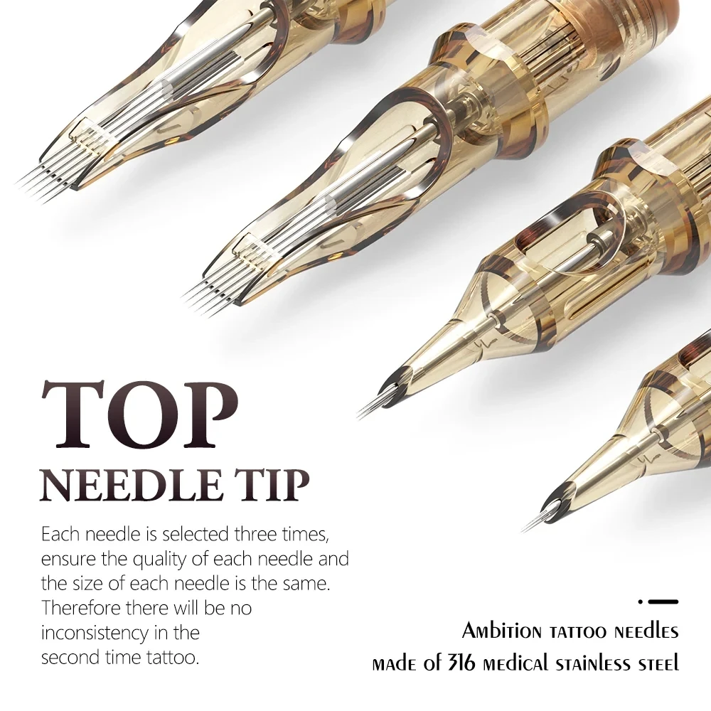 HAWINK Tattoo Nadeln Set 50 Stück – 12er Mix 1RL/3RL/5RL/7RL/9RL Cartridge Nadeln Für Künstler & Anfänger – Steril & Kompatibel
