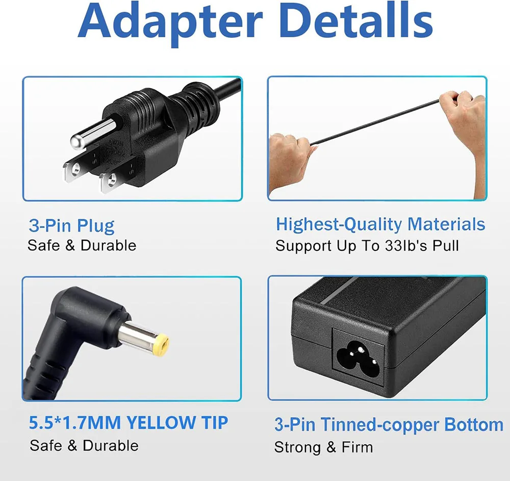 High-Performance 65W AC Laptop Charger for Acer Aspire Series