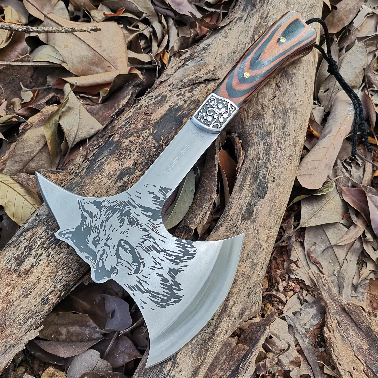 Axe Garden Outdoor Hunt Camp Survival Machete Axes Hand Tools Machete Wolf Head Hatchet Tactical Ax Tomahawk 4