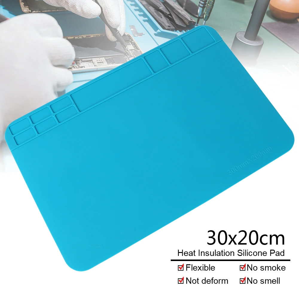 

30x20cm Heat Insulation Soldering Mat Silicone Working Repair Pad With Magnetic Section Insulating Repair Tool Kit