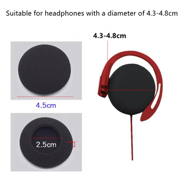 Oreillettes en mousse pour casque, coussins de remplacement, housses en  éponge pour écouteurs de sauna, cache-oreilles pour casque, diamètre de 4.3  à 4.8cm, 45mm, 50 pièces - AliExpress