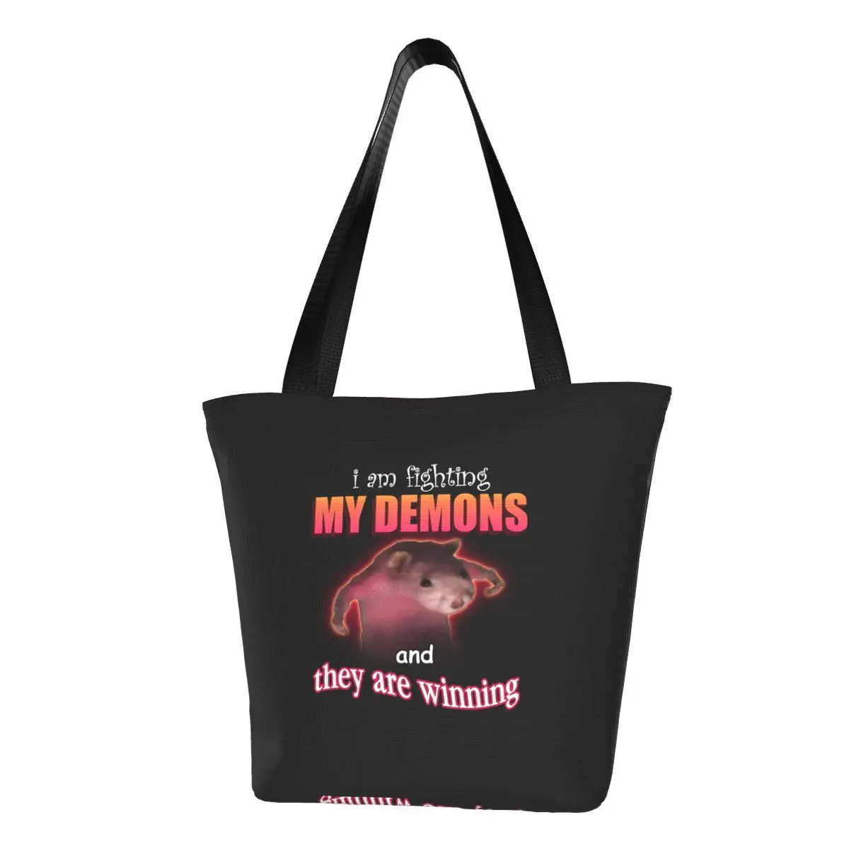 

Funnt Rat Shopper Bag Word Art Meme Beach Handbags Women Graphic Design Shoulder Bag Reusable Cloth Tote Bag Christmas Gift