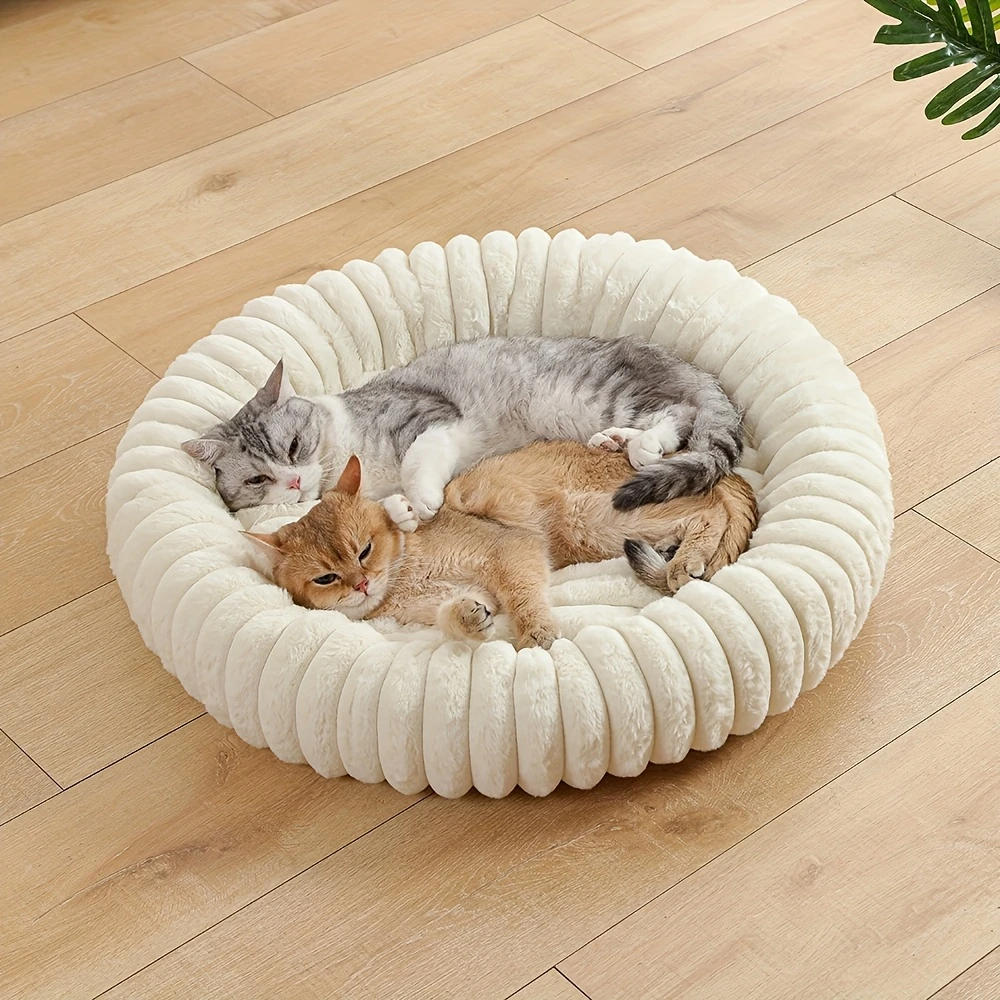 Ultra Soft Round Donut Pet Bed For Small And Medium Cats And Dogs_voghion.com