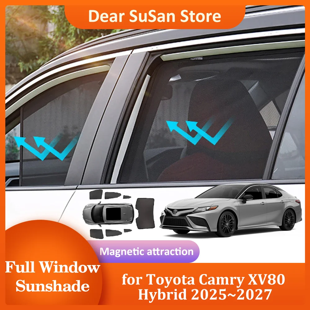 

Автомобильный Магнитный солнцезащитный козырек для Toyota Camry XV80 Hybrid 2025 ~ 2027, занавеска на лобовое стекло на крышу, боковое окно, накладка на крышу, аксессуары